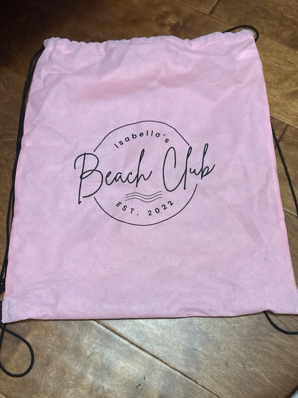 Isabella's Beach Club Pink Drawstring Tote